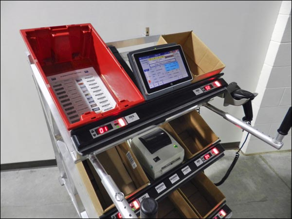 Pick-to-Light Cart closeup